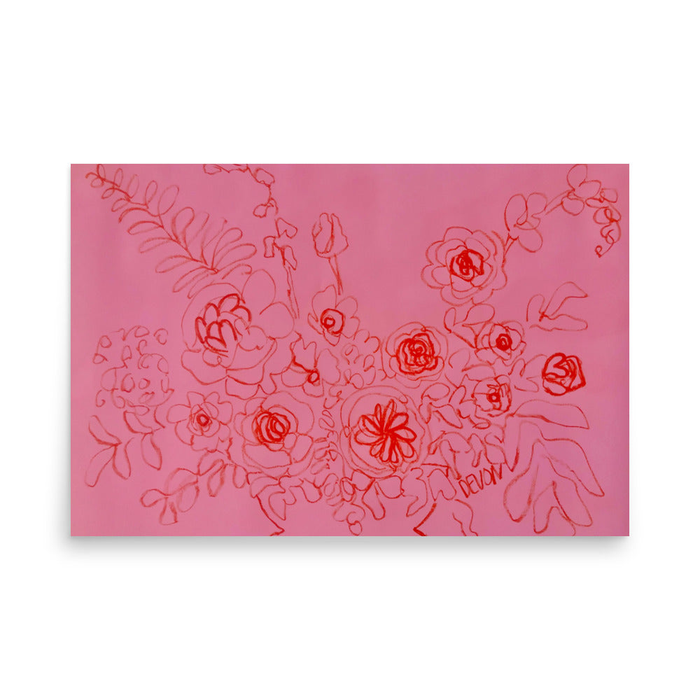 Floral Study in Red - Print