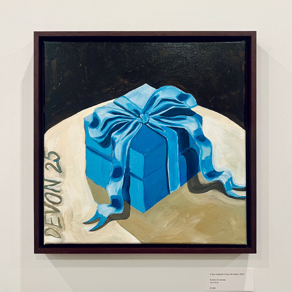 A Box Wrapped in Blue Silk Ribbon, 2025