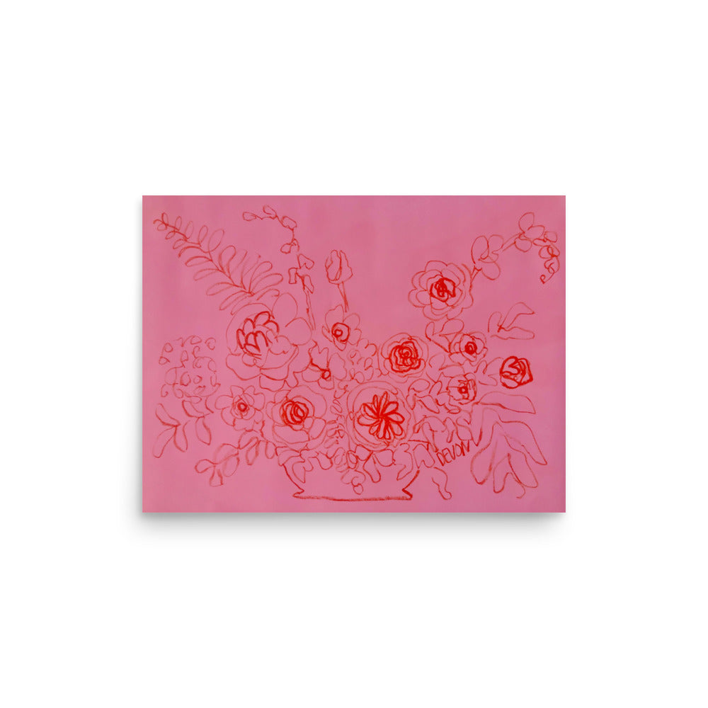 Floral Study in Red - Print