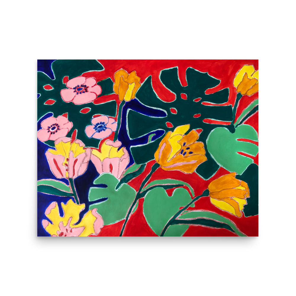 Tulip Party in Red - Print