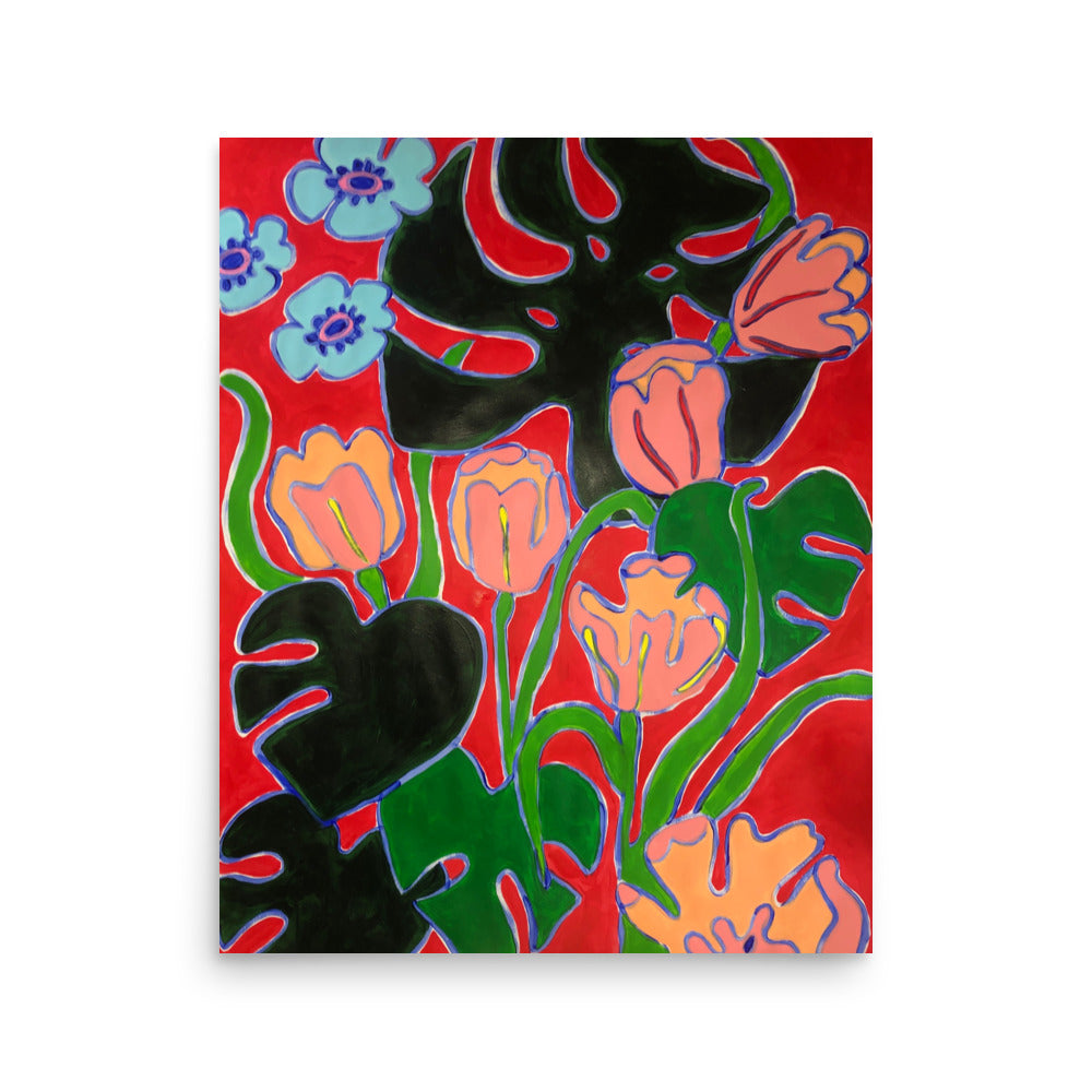 Tulip Party in Red II - Print