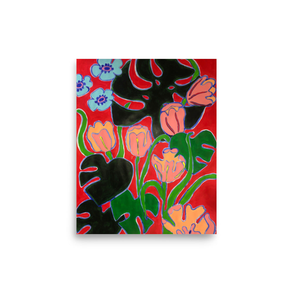 Tulip Party in Red II - Print